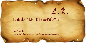 Labáth Kleofás névjegykártya